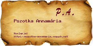 Pszotka Annamária névjegykártya